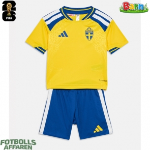 Sverige Hemmaställ Barn VM 2026 Kortärmad (+ Korta byxor)